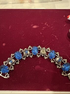 Source Unknown Blue Crystal Silver-Tone Bracelet
